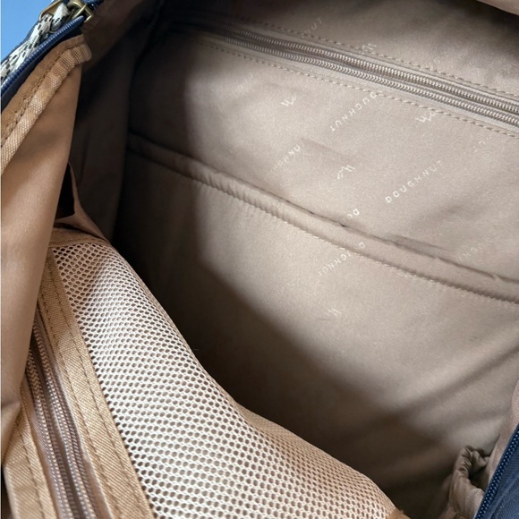 Blue Backpack with Leather Accents and Metal Hardware - Picture 5 of 5